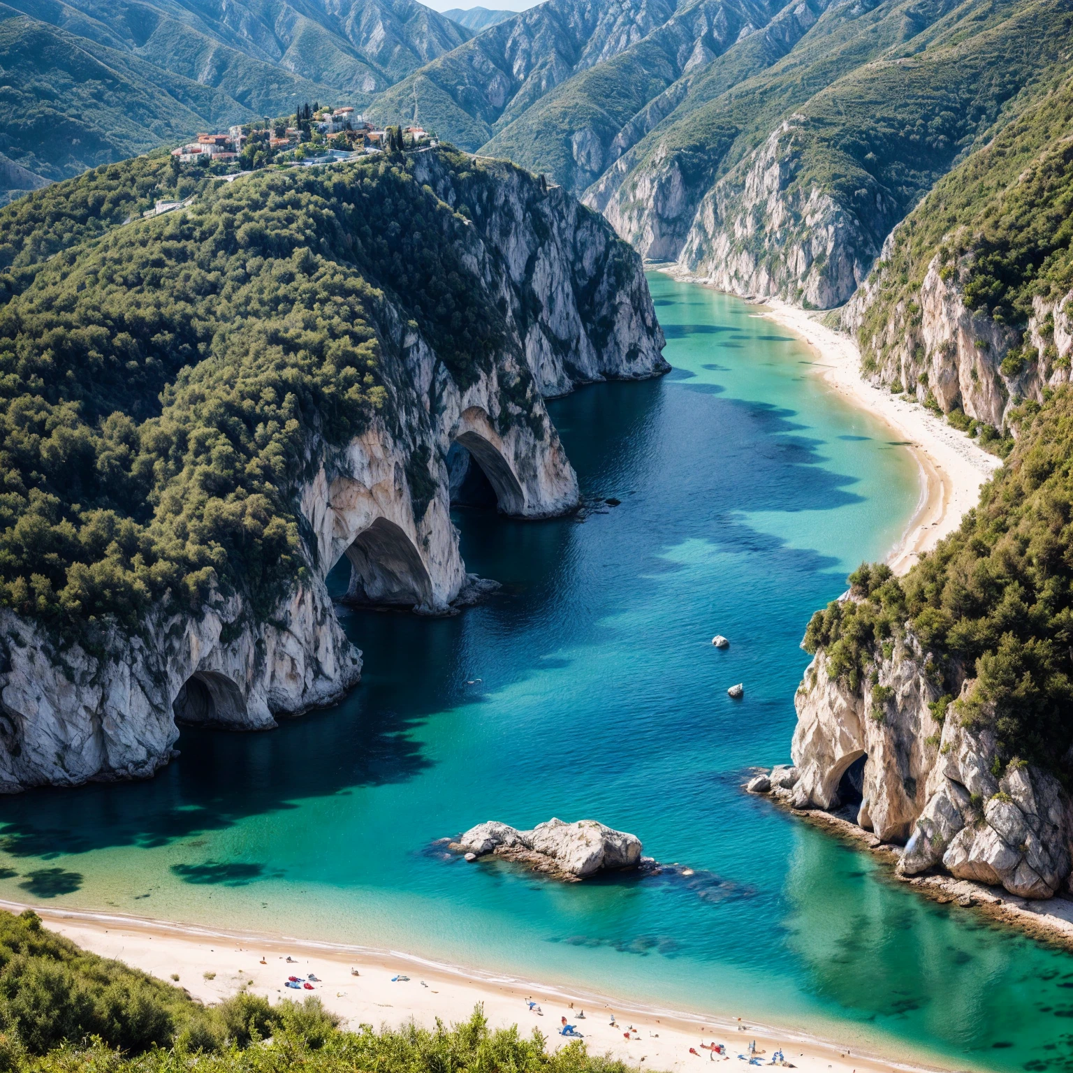 Enchanting charm of Albania's landscapes:0.2 The mesmerizing and alluring beauty that graces Albania's picturesque scenery, showcasing a blend of coastal shores, rugged mountains, and rich historical sites, coming together to create a captivating tapestry of natural wonder.