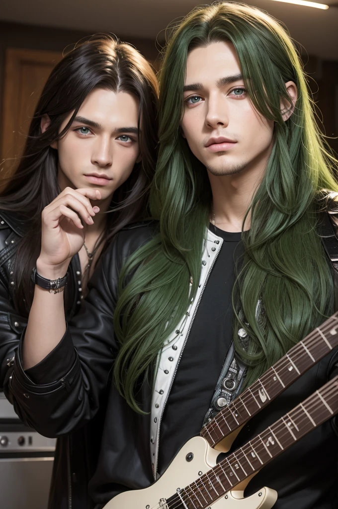 young man, long hair rocker, greeneyes, bonitas