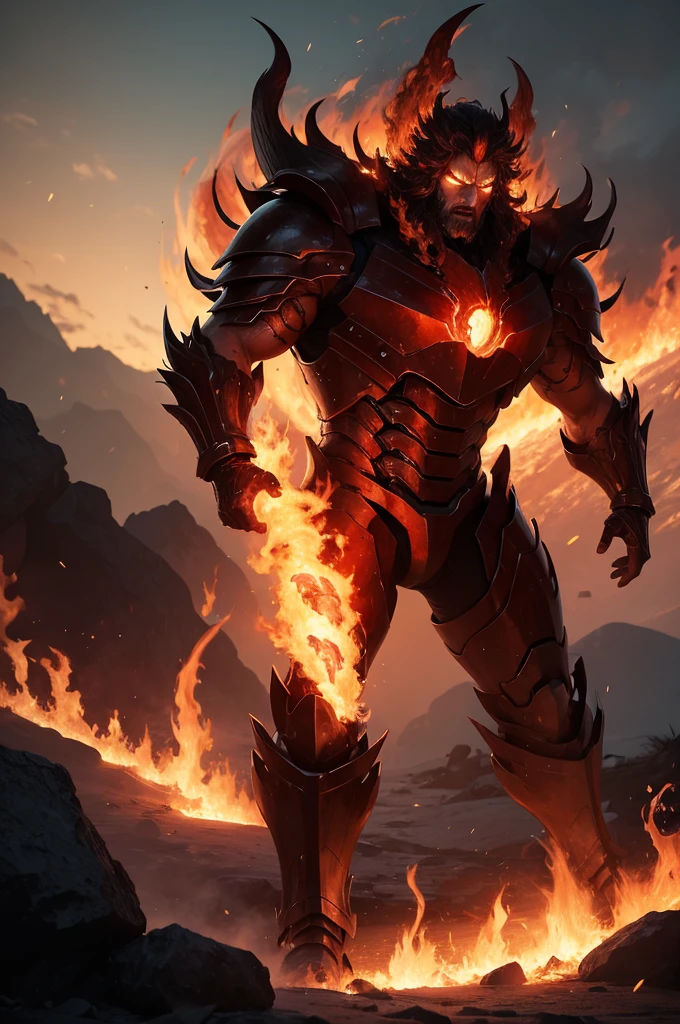 A titan of fire awakening from its slumber