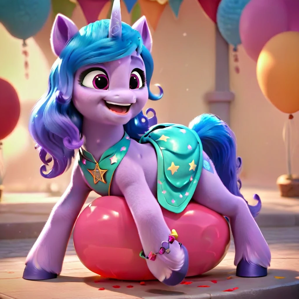 score_9, score_8_up, score_7_up, score_6_up, score_5_up, score_4_up, 
female, Izzy Moonbow, solo, looner, nonpop, balloon nonpop, detailed background, party, selfie, fanservice, plot, balloon fetish, balloon support, 3d, hd, 4k, solo,
safe, rating safe,
spread legs, plot, blowing up balloons, balloon blowing, wide hips, arched back, overinflated balloon, tight balloon, necked balloon, translucent balloon, white star print on balloon, balloon inflation,
motion blur, bouncing, squeaking, noisy, loud,
My Little Pony: Make Your Mark, My Little Pony: A New Generation, cinematic, dynamic angle, depth of field, bloom, subsurface scattering