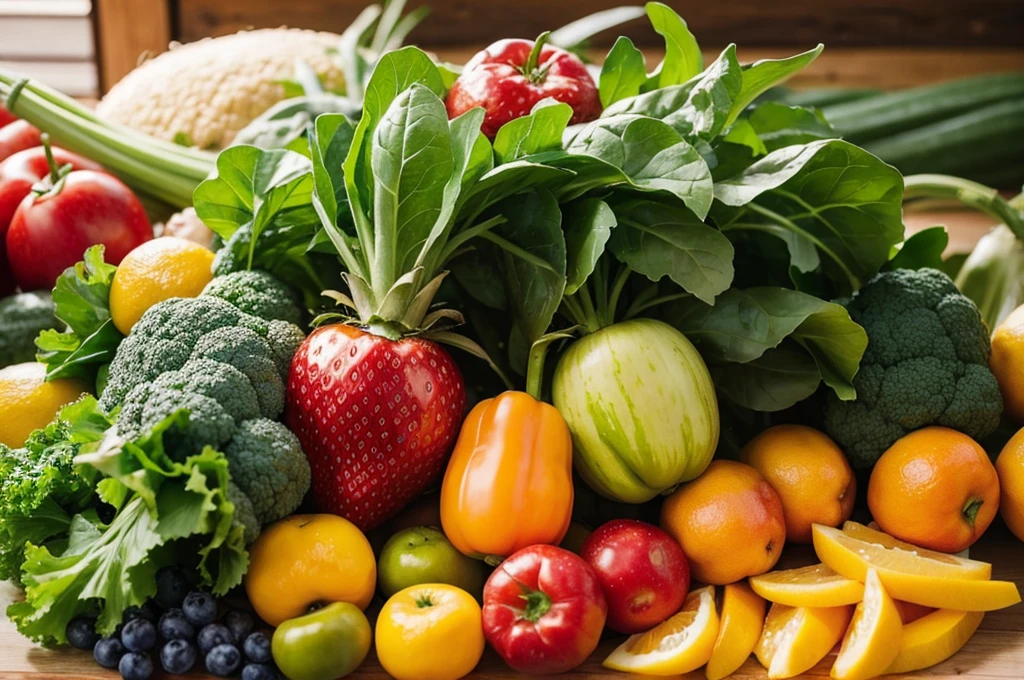 Fresh fruits and vegetables grown on the land