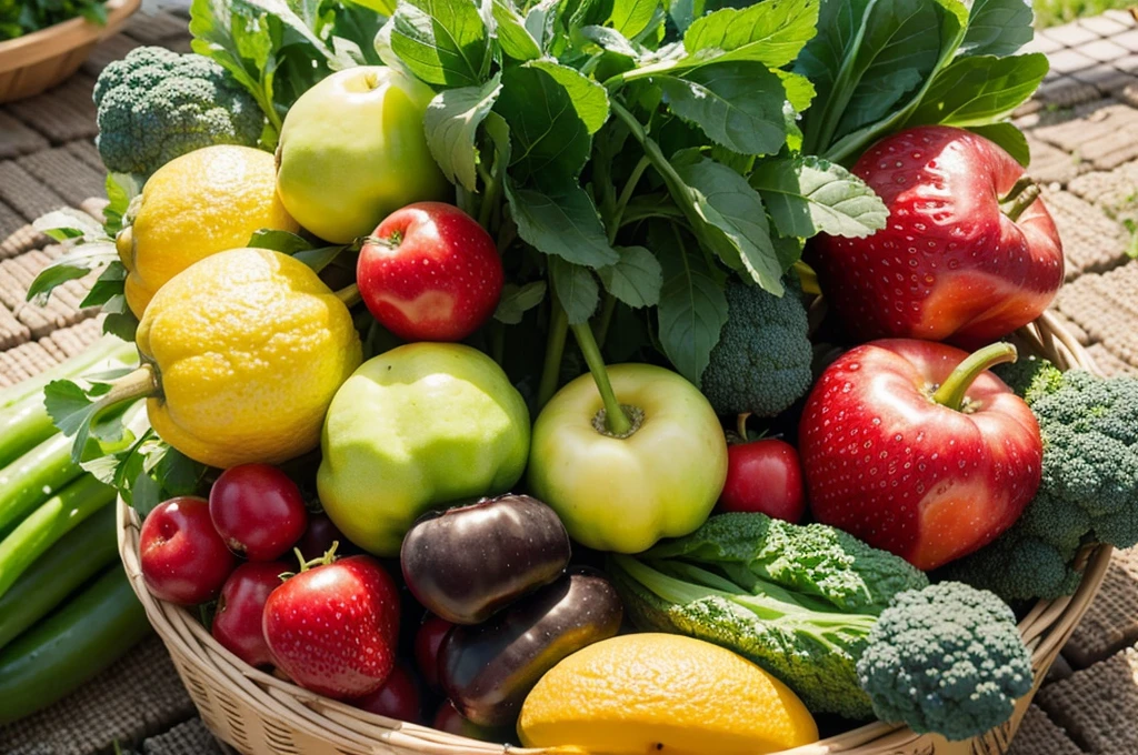 Fresh fruits and vegetables grown on the land