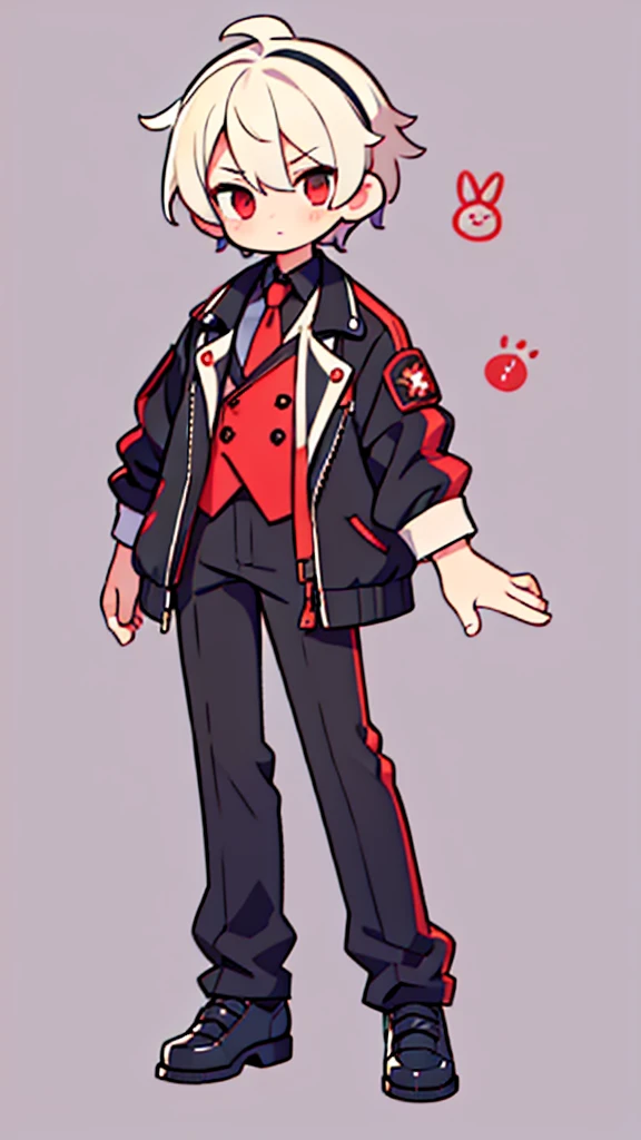 Vtuber model limbs , vtuber model , vtuber character sheet sketch , male , shota , cute , black and red clothing ,