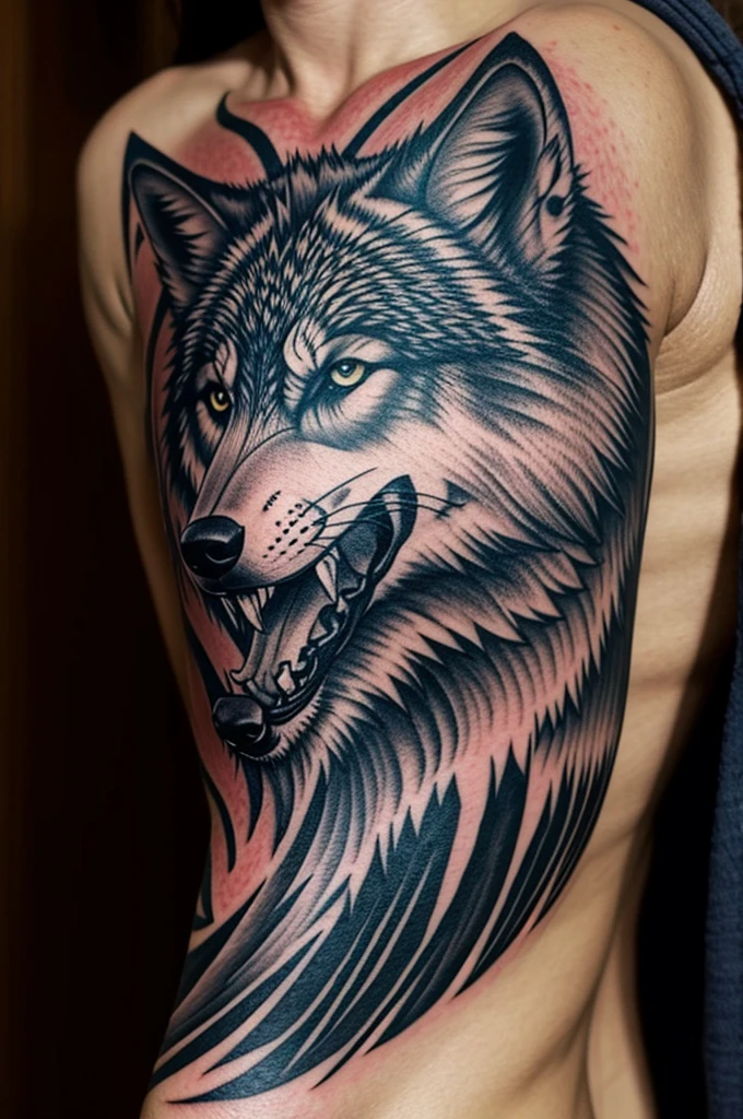 Tribal wolf tattoos