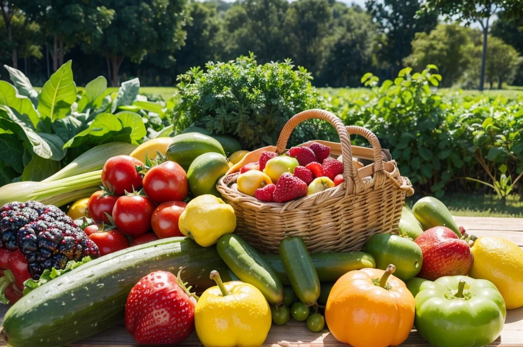 Fresh fruits and vegetables grown on the land，Very fresh
