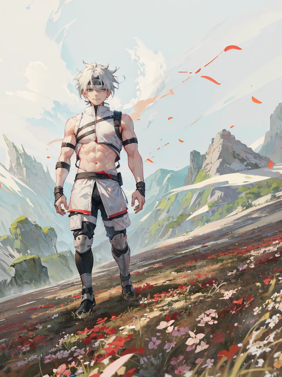 kakashi, smile, HD, high res, looking at viewer, high quality