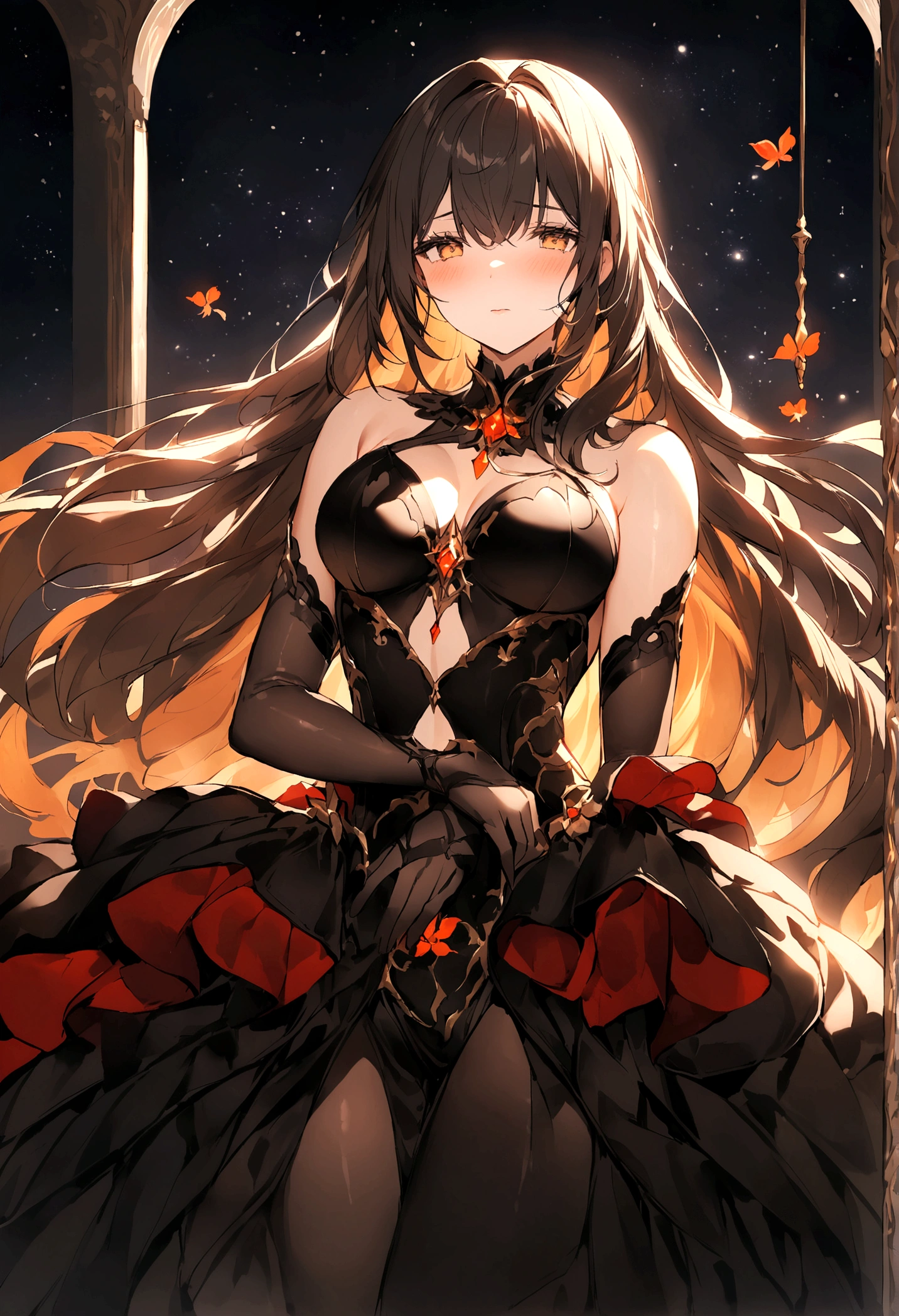 Dark Space,Long hair,sad,universe,dream,goldfish,Embrace,Sexy