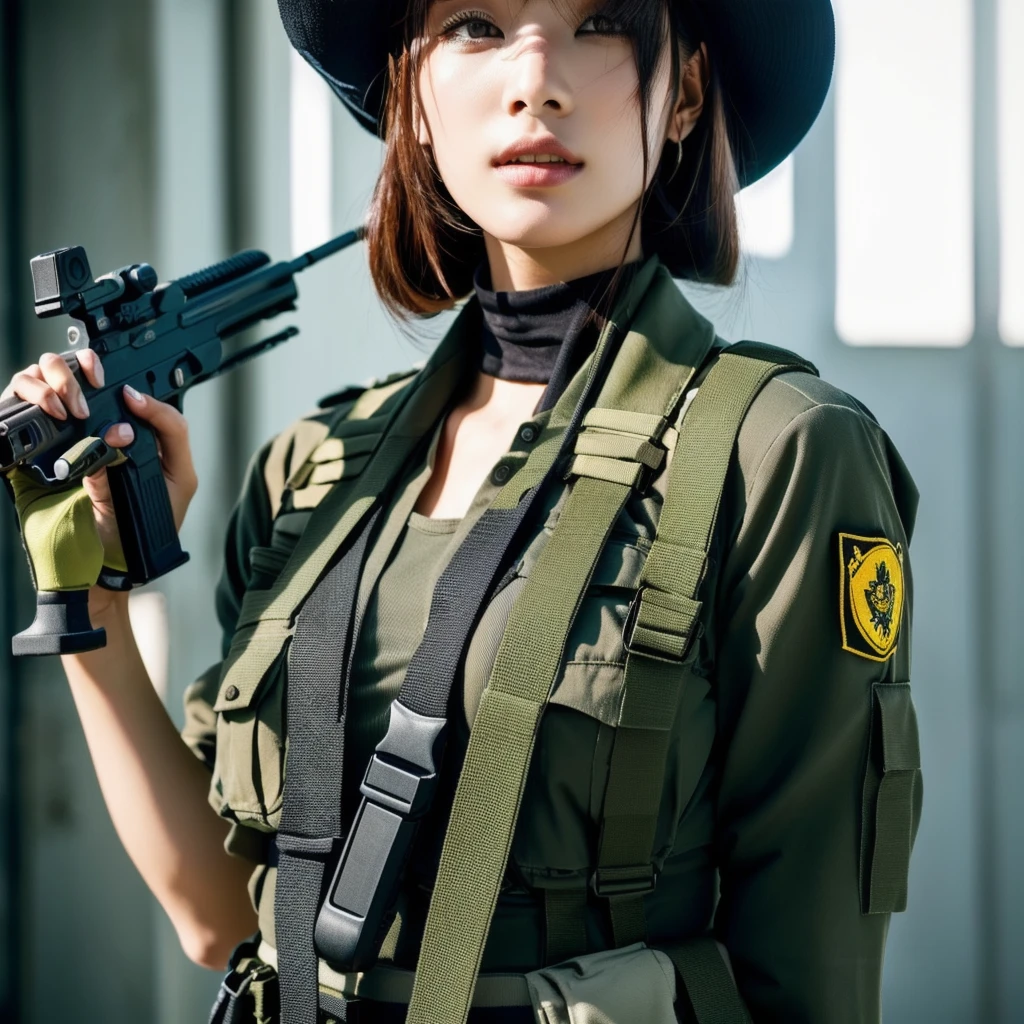 With a gun、Arabian woman wearing a hat, Korean Girls, Amazing anime 8k, With a rifle, Ready for battle, Taiwanese girl with tattoos, beautiful Asian Girl, With a pistol, Quiet from Metal Gear Solid, She's ready to fight, Lostrun 8k, Cyberpunk beautiful girl, Korean women, Asian Girl, Yakuza Slim Girl, beautiful south Korean women