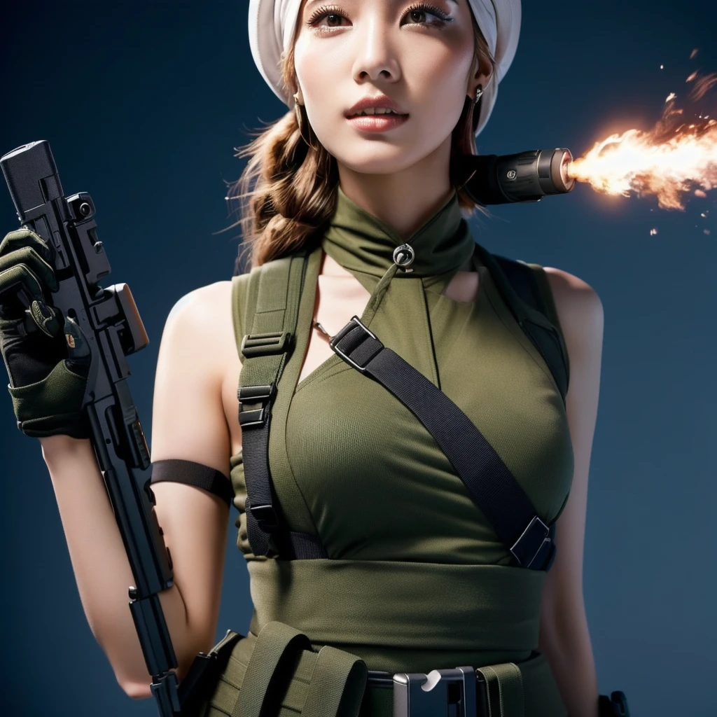 With a gun、Arabian woman wearing a hat, Korean Girls, Amazing anime 8k, With a rifle, Ready for battle, Taiwanese girl with tattoos, beautiful Asian Girl, With a pistol, Quiet from Metal Gear Solid, She's ready to fight, Lostrun 8k, Cyberpunk beautiful girl, Korean women, Asian Girl, Yakuza Slim Girl, beautiful south Korean women