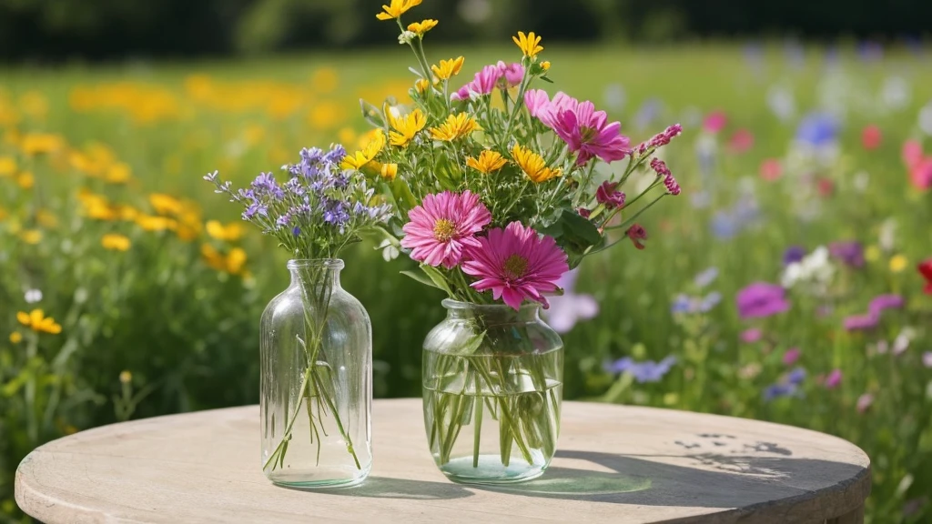 There is a vase with a floral pattern on it., Made from wildflowers, Delicate garden on paper, Floraled skin, Meadow flowers, floral motif, Colorful flowers and plants, I dream of flowers in a vase, Floral details, Flowers and butterflies, Floral, Herbs and flowers, Flower pattern in the garden, Plants and animals, Flower meadow, Arrange flowers in a vase