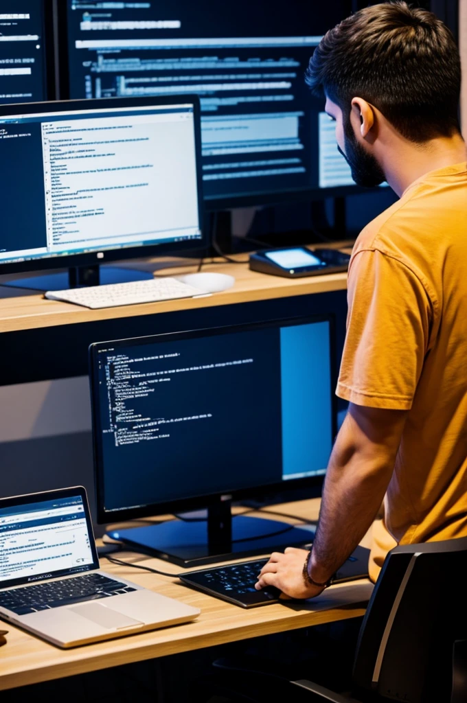A programmer working
