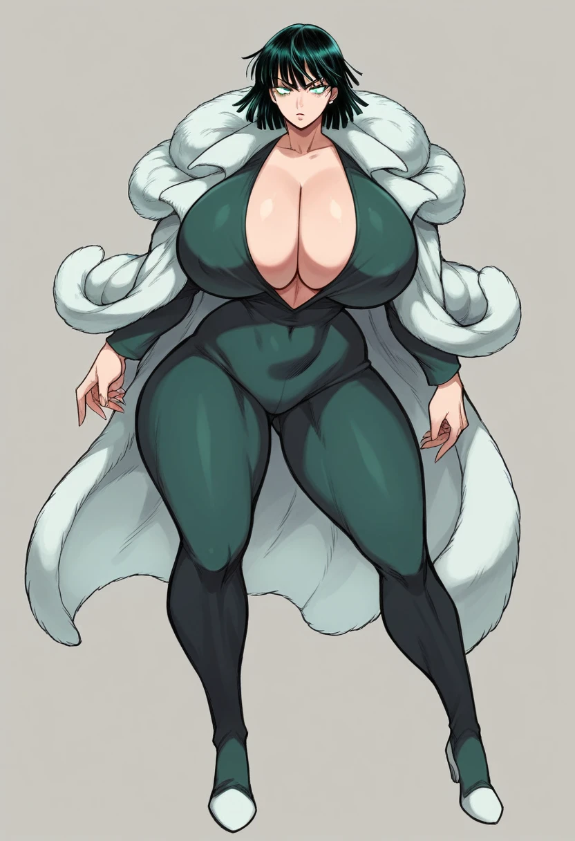 1woman, Fubuki(One punch man), big boobies, huge boobies, fully body, breasts out, (perfects eyes),(chest showing), open-chest clothing,(breasts big), (mega breasts), (big boobies), (Mega ,),(nsfw), (badass clothing),(thicker breasts),biggest breasts, bigger breasts