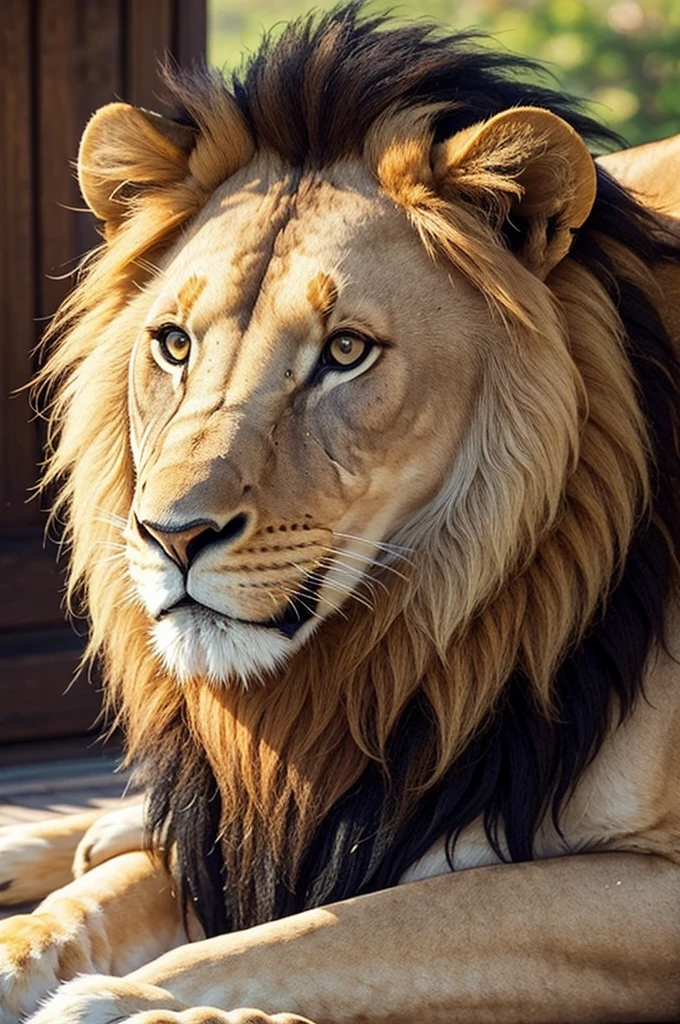 a photo of a very beautiful lion