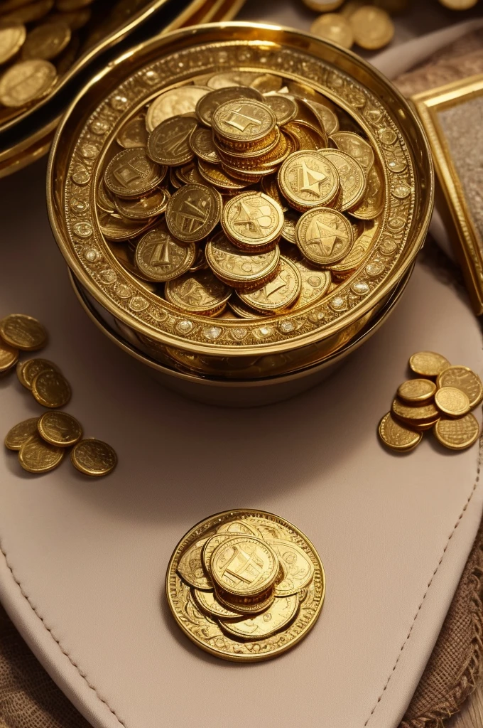 Image with gold diamond coins 