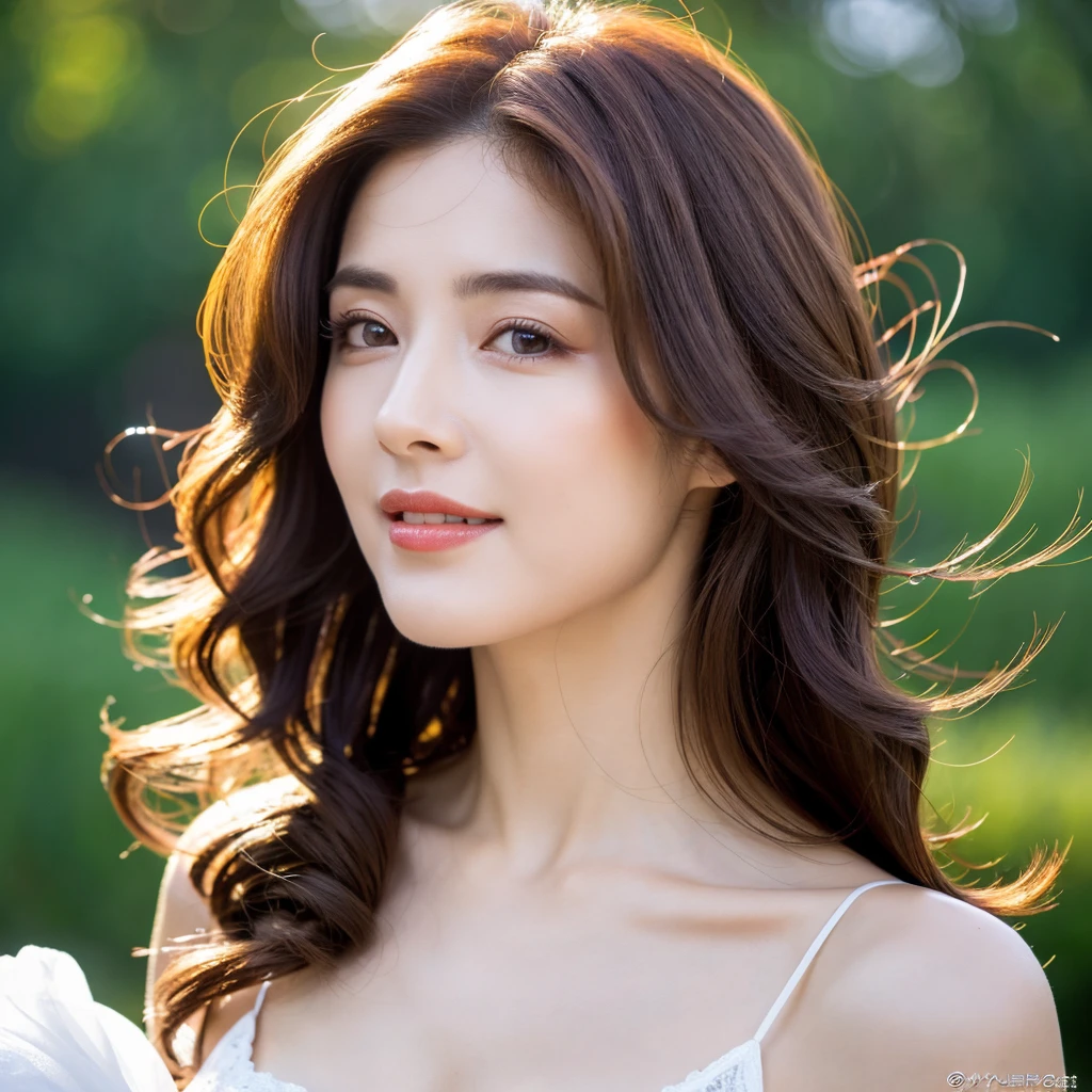 Beautiful mature woman with wavy long hair, she is alluring, Ultra-high resolution,(Realistic:1.4), ((Highest quality)), ((masterpiece)), (be familiar with),