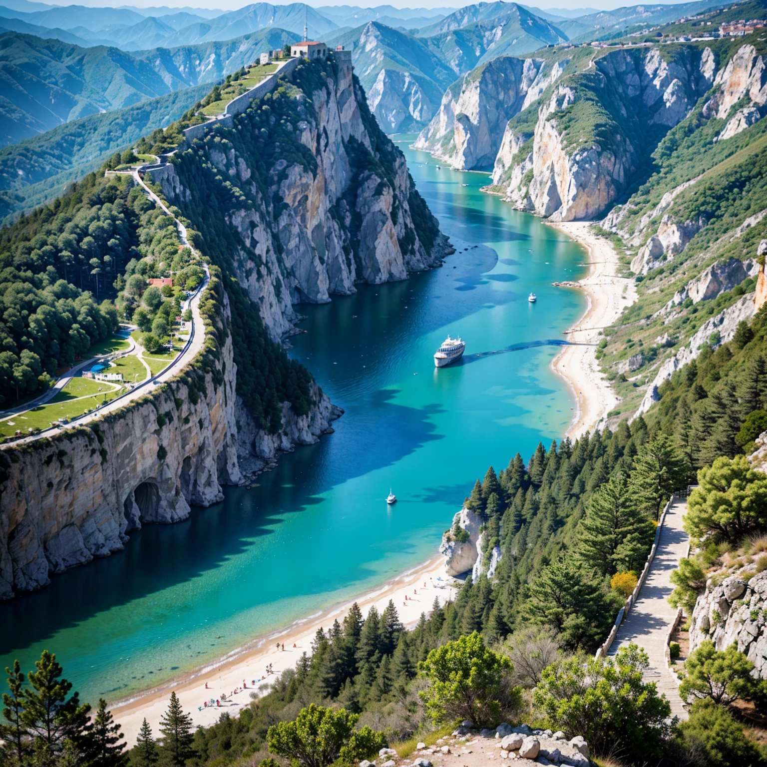Enchanting charm of Albania's landscapes:0.2 The mesmerizing and alluring beauty that graces Albania's picturesque scenery, showcasing a blend of coastal shores, rugged mountains, and rich historical sites, coming together to create a captivating tapestry of natural wonder.