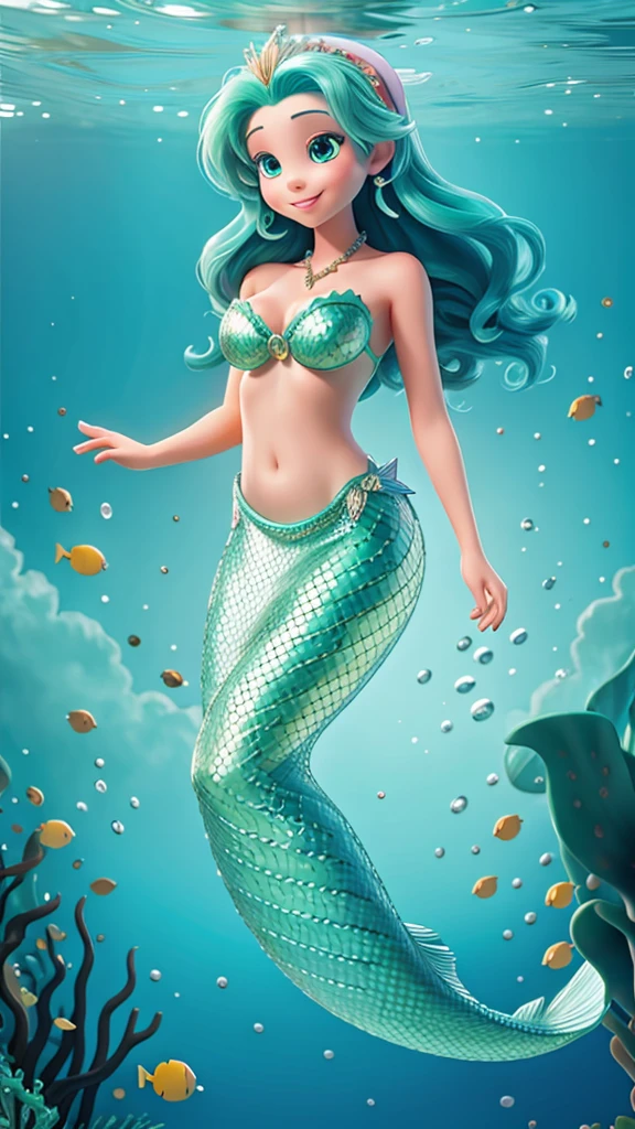 Mermaid at the bottom of the sea