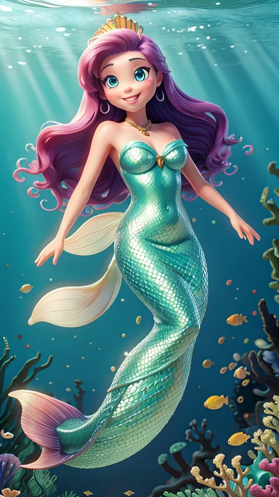 Mermaid at the bottom of the sea