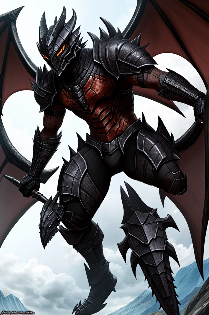 Humanoid version of White Fatalis from Monster Hunter in anime style