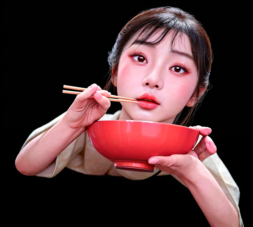 a small chinese boy, 5 fingers, holding chopsticks and bowl, eating delicious rice, beautiful detailed eyes, beautiful detailed lips, extremely detailed eyes and face, long eyelashes, intricate traditional asian clothing, serene expression, natural lighting, photorealistic, high resolution, 8k, best quality, masterpiece, hyper detailed, cinematic lighting, warm color tones