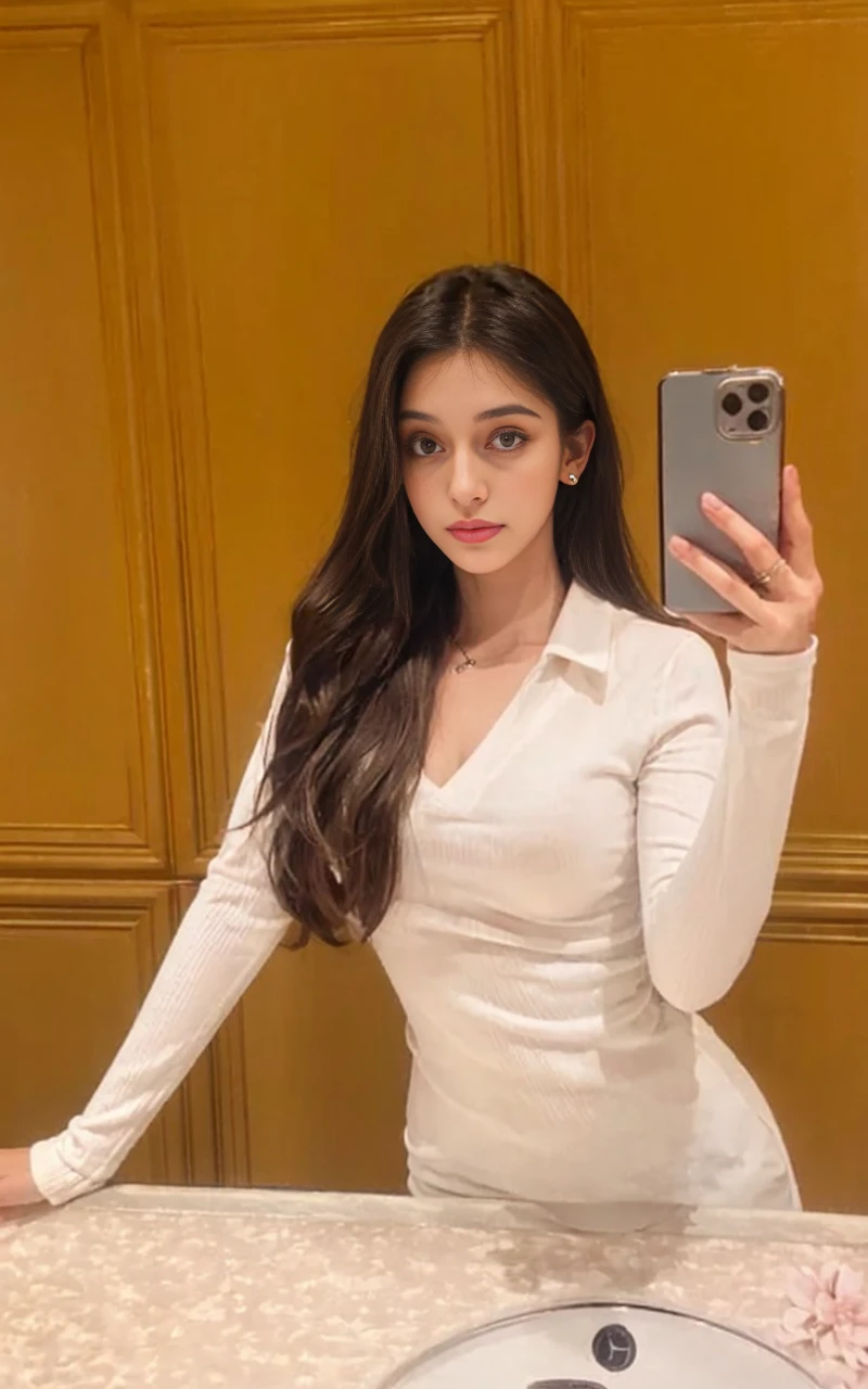 (Masterpiece, best quality, award winning, photorealistic, model photography :1.5), sharp focus shot, A beautiful European female youth, pretty girl, model, ig idol, delicate face, (slim body, slender:1.3), big breasts, beautiful eyes, no make-up, (bob hair:1.2). Wearing t-shirt and floral side slit skirt. Adorn with earrings, pendant and bracelets, in coffee cafe, smirking.