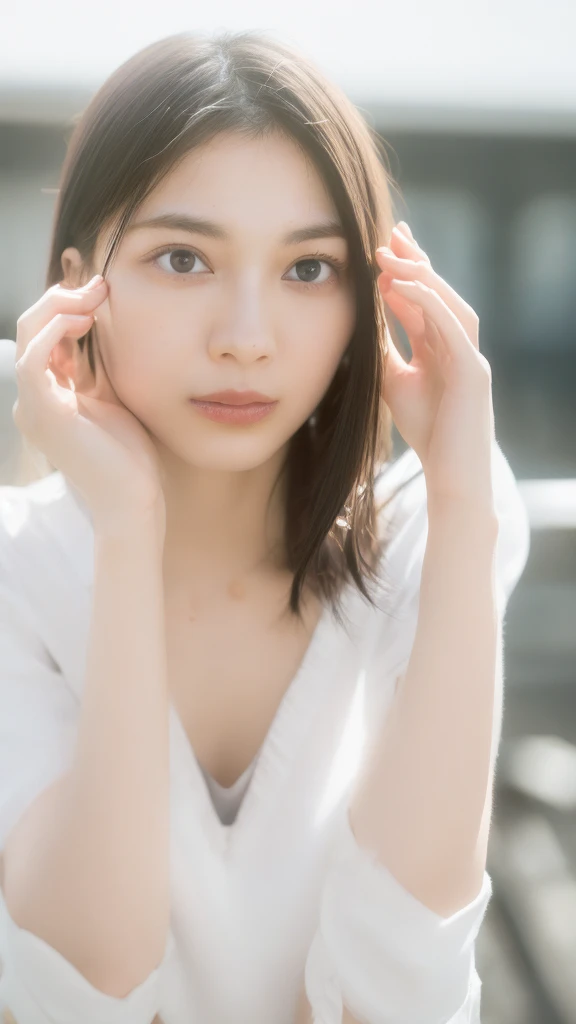 (((Ultra-high resolution、close、Cute Japanese Woman)))、顔のUltra-high resolutionクローズアップ画像を作成してください。
Long, straight black hair frames her face。
So that every single hair is clearly visible、Depicts subtle color changes depending on the amount of light hitting the subject。
The skin is white and smooth、Has a natural glow。
Fine skin texture、Representing the fine details of pores。
amountや頬に薄い赤みがある部分を詳細に。
The eyes are almond-shaped and dark brown.。
Fine details of the iris、Depicts color gradations and patterns。
Long, natural-looking eyelashes, each and every one visible。
Well-groomed eyebrows、indivual々The hair is clearly visible。
Light reflects off into the eyes、Create small highlights。
noseは繊細で、nose孔の細かいディテールがある。
Lips are plump and naturally pink。
Depicts the fine lines and soft curves of the lips。
Shiny、Accentuate the shape。
Detailed depiction of lip texture。
Particular attention to the depiction of light and shadow。
Soft natural light gently illuminates the face from the front。
amount、nose、Creates a subtle glow on the cheeks。
Shadows are cast softly along the contours of the face、cheekbone、Jaw Curve、noseの側面を強調。
The gloss of her lips reflects the light faintly.、Emphasizes plump texture。
The shadow of the hair adds depth and dimension.、indivual々The hair shines in the light。
The background is simple and blurred.、Focus on the face。
In the highest quality、Representing the utmost detail。
Negative prompts:

Noisy Images、Low resolution、Avoid blurry detaily hair is messy、Avoid unnatural hair textures。
Skin is unnaturally smooth、Avoid overly processed skin images。
Pores are invisible、Avoid products that have lost their skin texture。
Flat iris、Avoid those that lack detailed information。
short lashes、Avoid unnaturally thin eyebrows。
Light reflects off into the eyesていない、Avoid those with expressionless eyes。
noseのディテールが欠けているものは避ける。
Dry lips、Avoid unnatural colors。
Lip texture is not visible、Avoid non-shiny items。
Poor balance of light and shadow、Avoid evenly lit faces。
amount、nose、Avoid products that don&#39;t have a glow on your cheeks.。
cheekboneやJaw Curveが強調されていないものは避ける。
The shadow of the hair is shallow、Avoid things that lack volume。
The background is complicated、Avoid images where the face is not in focus。