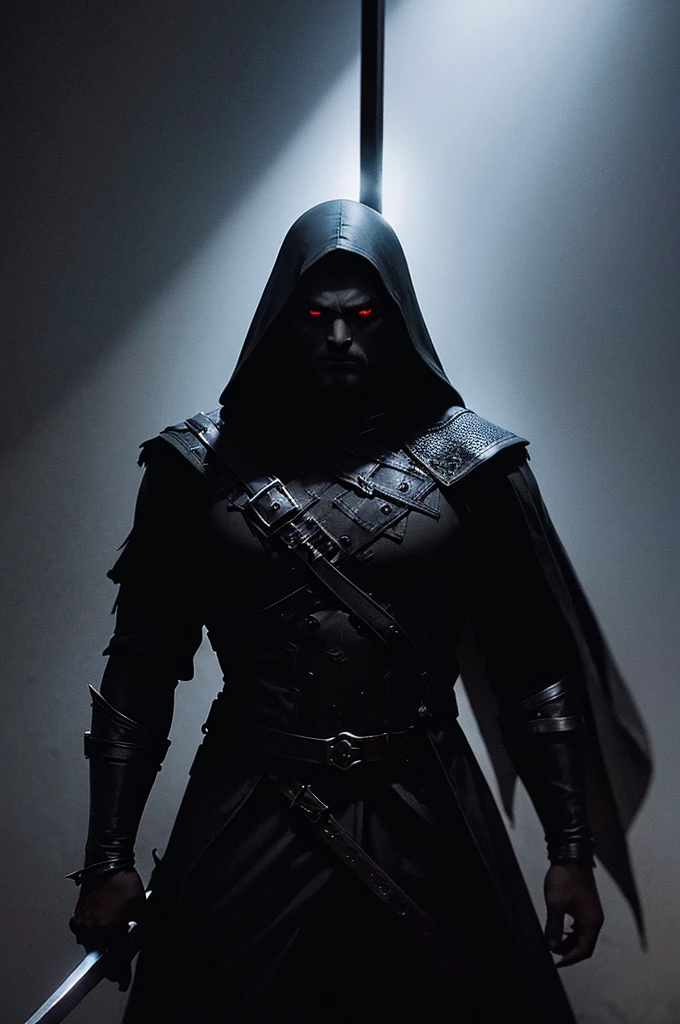 A dark demonic creature, black shadowy figure, holding a sword, dramatic lighting, dark fantasy, cinematic, chiaroscuro, Moody, dramatic, highly detailed, 8k, Photorealistic, In his hand he held a woman&#39;s head, sword pointing up, Incubus