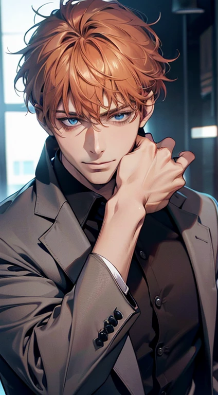 (best quality,4k,8k,highres,masterpiece:1.2),ultra-detailed,(realistic,photorealistic,photo-realistic:1.37),1 man,31 years old,mature man,very handsome,without expression,smile,short grey b
Orange hair,blue eyes,penetrating gaze,perfect face without errors,imposing posture,businessman,office background,cinematic lighting,hdr image
