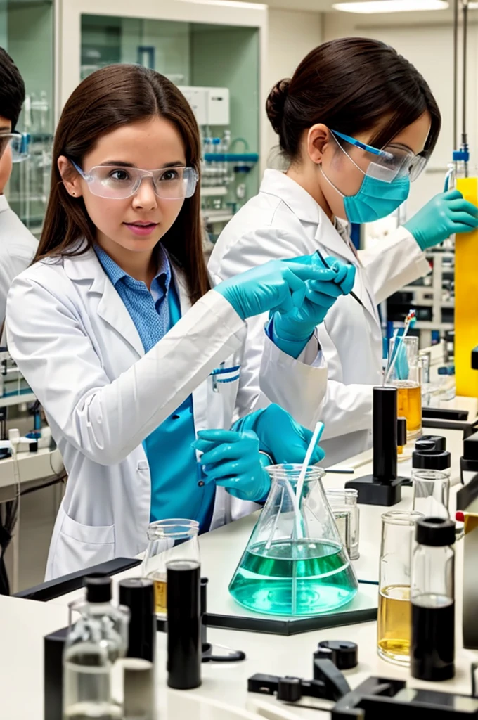 biochemists in a laboratory experimenting on animals