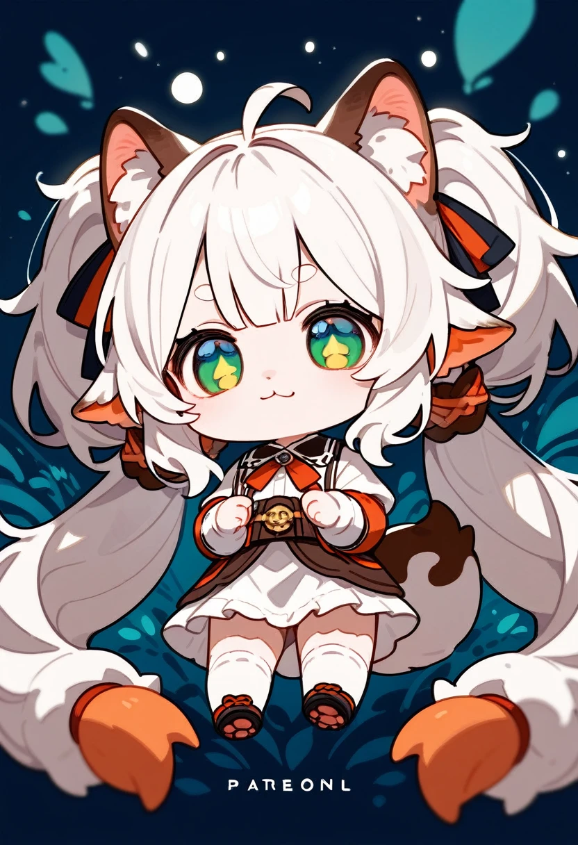 score_9, score_8_up, score_7_up, score_6_up, score_5_up, score_4_up, source_anime, illustration, portrait, 2.5D, chibi, cute twin-tailed creature, fluffy twin tails, big bright eyes, new species