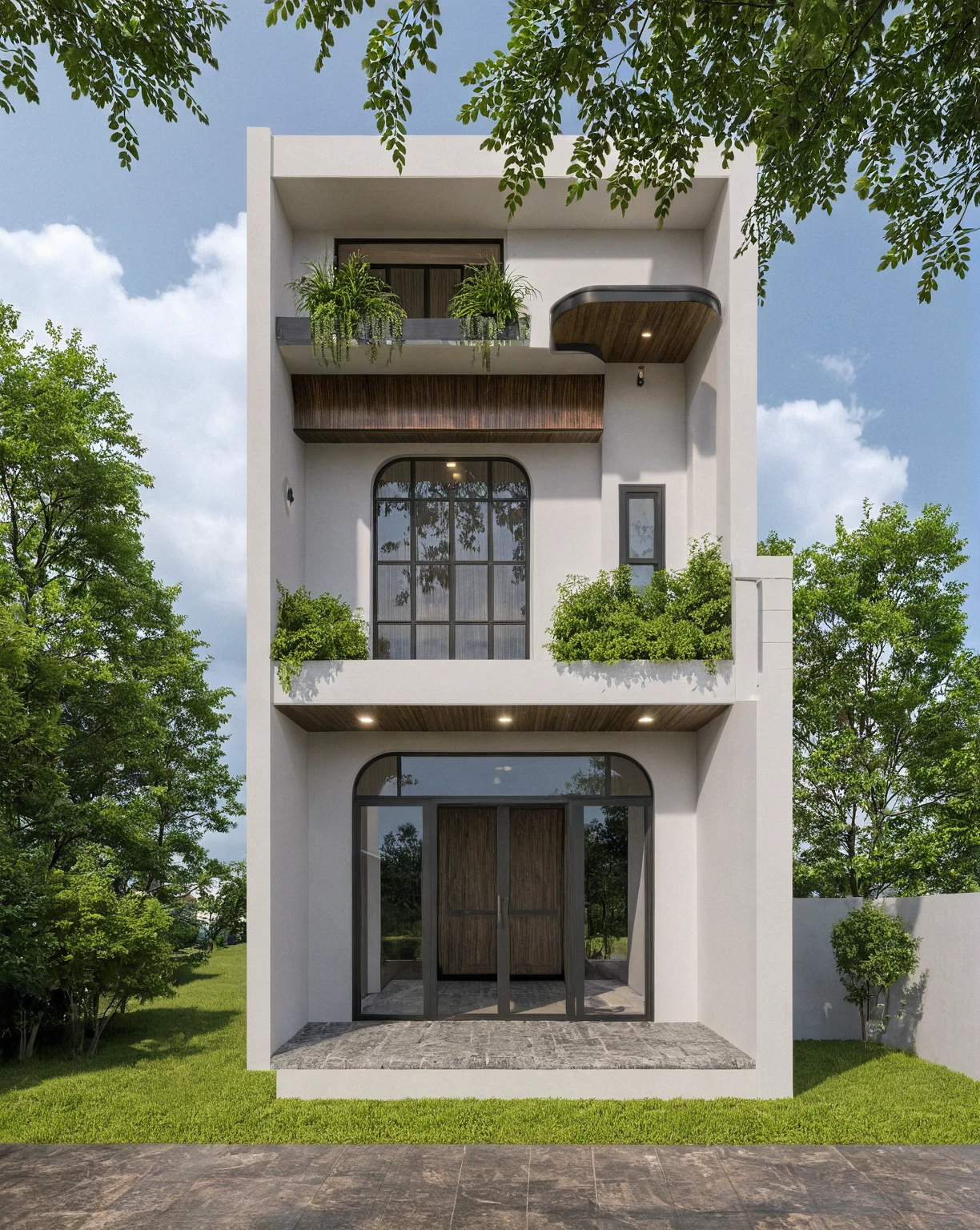 Raw photo,Masterpiece, high quality, best quality, authentic, super detail,
exterior, outdoors, house style indochine on the street ,aiaigroup
road,pavement, grass, trees, sky, cloud, (day:1.1)