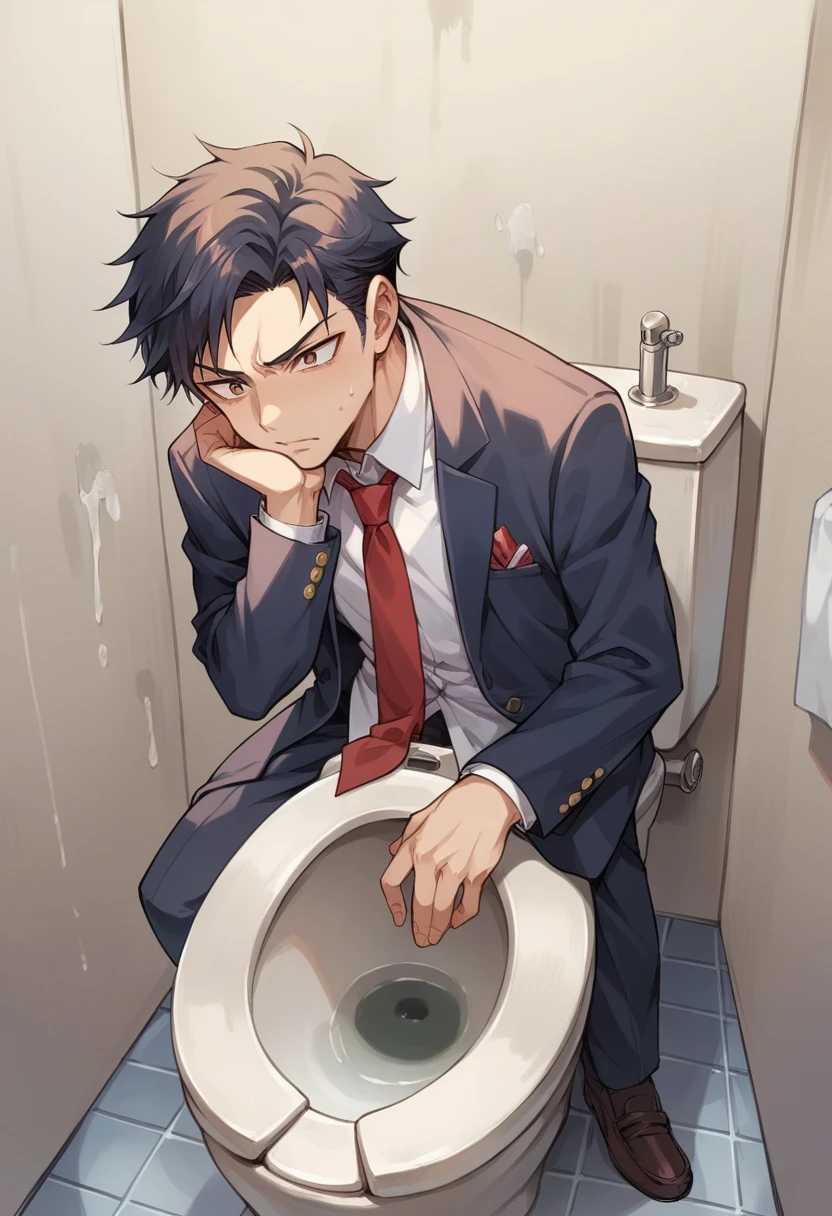 A blessing to this wonderful world,Kazuma Sato,Red tie,blazer,toilet