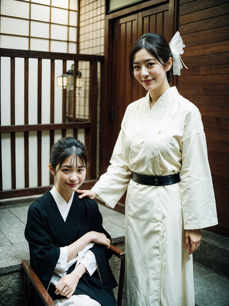 Asian woman Old-fashioned inn Kyoto