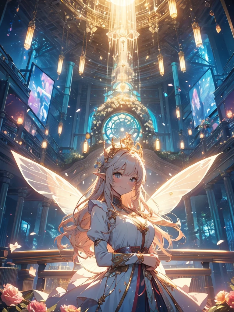 最high quality、1woman elf 、Make people appear larger on the screen、Beautiful foam、、CourtyardShining fairy wings、Flower fractal art 、see-throughbodystocking,Beautiful side shot, radiance,High-definition depiction, Realistic, 8K, Unity, beautiful Shot, light smile, Beautifully and vividly drawn, , Beautiful, beautiful, clear skin、sexly,beautiful dress,Countless rays of light pouring down, Swirling Light, big background, Raise one arm above your head, Intense light is emitted from the magic circle in front of the girl. forest、Lots of leaves、green leaves、flower、Particles of light、forest garden at night、Magic garden、Fairy tale、Big Breasts、sexly、Tea party、Tea Party、
Romanticism,Cowboy Shot: The most beautiful form of chaos, Mr..々colour, Intertwined flowers, Particle,magical gentle light,smile,sexly,image quality、masterpiece、Beautiful Face、Super beautiful elf woman((Big breasted 22 year old office lady、Bust 100,Beautiful long ironed hair 、bionde hair,height: 165cm。、sexly、Welcome with open arms、ANDsbian、、high quality、、Visual art、Written boundary depth、、ANDlf ANDars、、universe、Happy smile、gentle light、ANDlf forest、Lots of roses、elegant、ticker beautiful decorative、、magic、forest、beautiful tiara、Beautiful bed、Beautiful Landscape、A kind smile、wonderful、Fluttering petals、Dance happily、、Cultivate fantasy、、Mystery light Lots of flowers、、art、forest, palace, fruit、table、Lunch、tea、Lots of dishes、happiness、party、art,mystery,Ultra-high resolution,atmosphere A colorful and dreamy anime-style illustration of a young girl with beautiful hair, amidst a vibrant, mechanical landscape. She is wearing a casual surrounded by a kaleidoscope of colors and glowing lights. The background is filled with whimsical details and a magical atmosphere. --ar 3:4 --style raw --stylize 600 --niji 6、throne 、flower .Lothlorien
