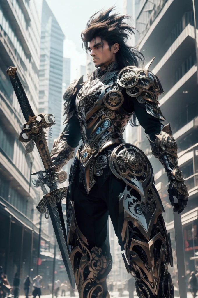 Leonin, Black Clock Armor, Sword and Shield, Black Lion, No Helmet, Mufasa, Dark Knight, black color