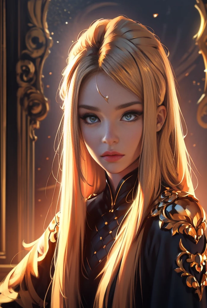 An incredibly beautiful young woman-blonde, blue eyes, long golden hair, long bangs, she is dressed in a burlex suit. Style icons, celebrities, the elite. the red carpet. Who pose beautifully for photographers. Masterpiece, beautiful face, beautiful facial features, perfect image, realistic photos, full-length image, 8k, detailed image, extremely detailed illustration, a real masterpiece of the highest quality, with careful drawing. glow. the flicker. Night.