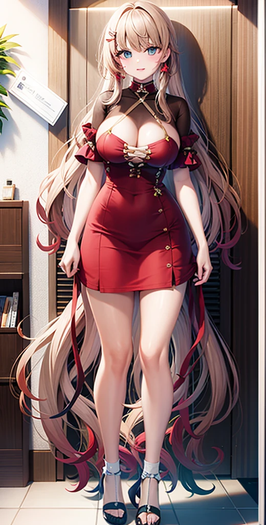 girl,Large Breasts,long hair,Topless,Bow,