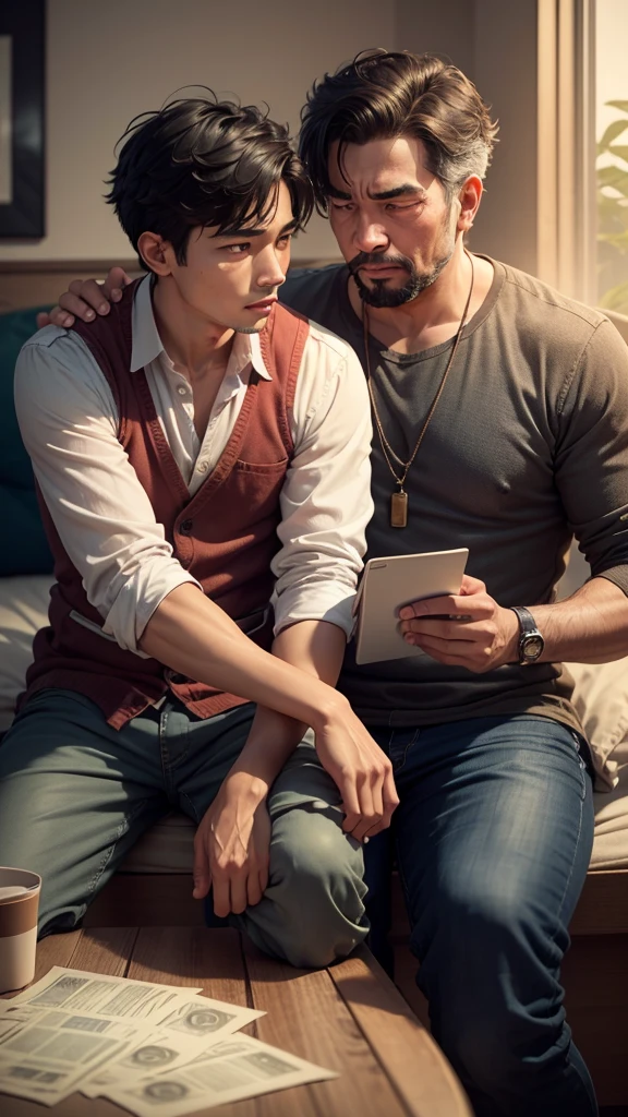 Father and Son Conversation: The son asking his father about his earnings and requesting money.