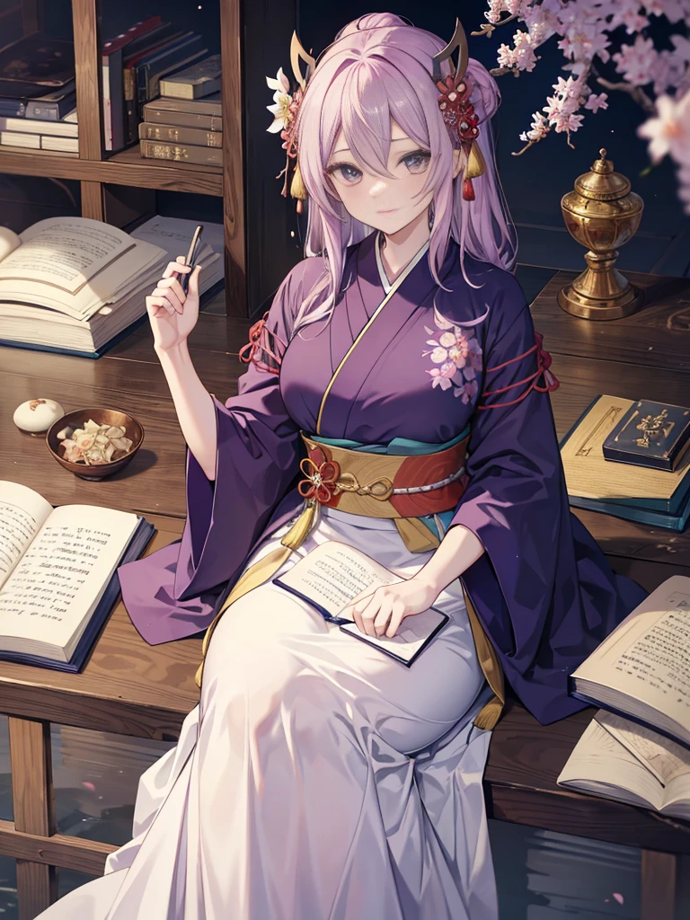 masutepiece、top-quality、Detailed big breasted married woman、jpn、Callicarpa japonica、『The Tale of Genji』（The Tale of Genji）ha、A long JPN story created in the mid-Heian period、novel。Total 54 chapters、First published in 1008（Hiroko 5th year）、Late Heian period「The Tale of Genji Scroll」It is depicted as ha。作者のCallicarpa japonicaha平安中期におけるcarの名手の1人で、With my daughter Daini Sani「100 songs 1 song」And「thirty-six wives poet」He has been popular as a poet for many years up to the present day.、The Tale of Genjiha、This is the only story Callicarpa japonica left behind in his lifetime.[Note 1]。In the history of jpn、People from the middle of the Heian period。, When aristocratic society reached its peak.、Callicarpa japonica, who served in the Imperial Court and had daily contact with the inner workings of the Imperial Court,、car795首を詠み込んだ物語を通してat that timeの貴族を描いた[1]。 Callicarpa japonicaha, a member of the lower nobility、Later, Ichijo praised his insight into historical texts such as the JPN Chronicles, etc.[Note 2]、JPN and Chinese history books since childhood、car、Chinese classiccellent in understAnding Chinese poetry[3]、In her mid-20s, which was considered a late marriage in the Heian period, she married Fujiwara Nobutaka and had a daughter.、My husbAnd died about 3 years after we got married.、I started writing stories to forget that reality.、This『The Tale of Genji』It is also said to be the beginning of[4]。at that time、Paper is precious.、If you have a  provider, write it down every time.[Note 3]、It was fun to criticize each other with my friends...[Note 4]、Due to the popularity of the story, Michinaga Fujiwara called Callicarpa japonica as his daughter, Empress Shoshi.[Note 5]。This was the opportunity for Callicarpa Japonicaha to enter the Imperial Court.、while serving in the palace, He continued to write stories with the help of Fujiwara Michinaga...[Note 6]、Consists of 54 chapters『The Tale of Genji』has been completed[1]。This original manuscript no longer exists, and it was written 