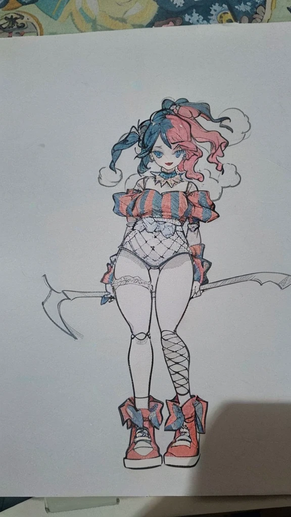 The character has an artificial body similar to that of a doll.. Your style is that of a joker