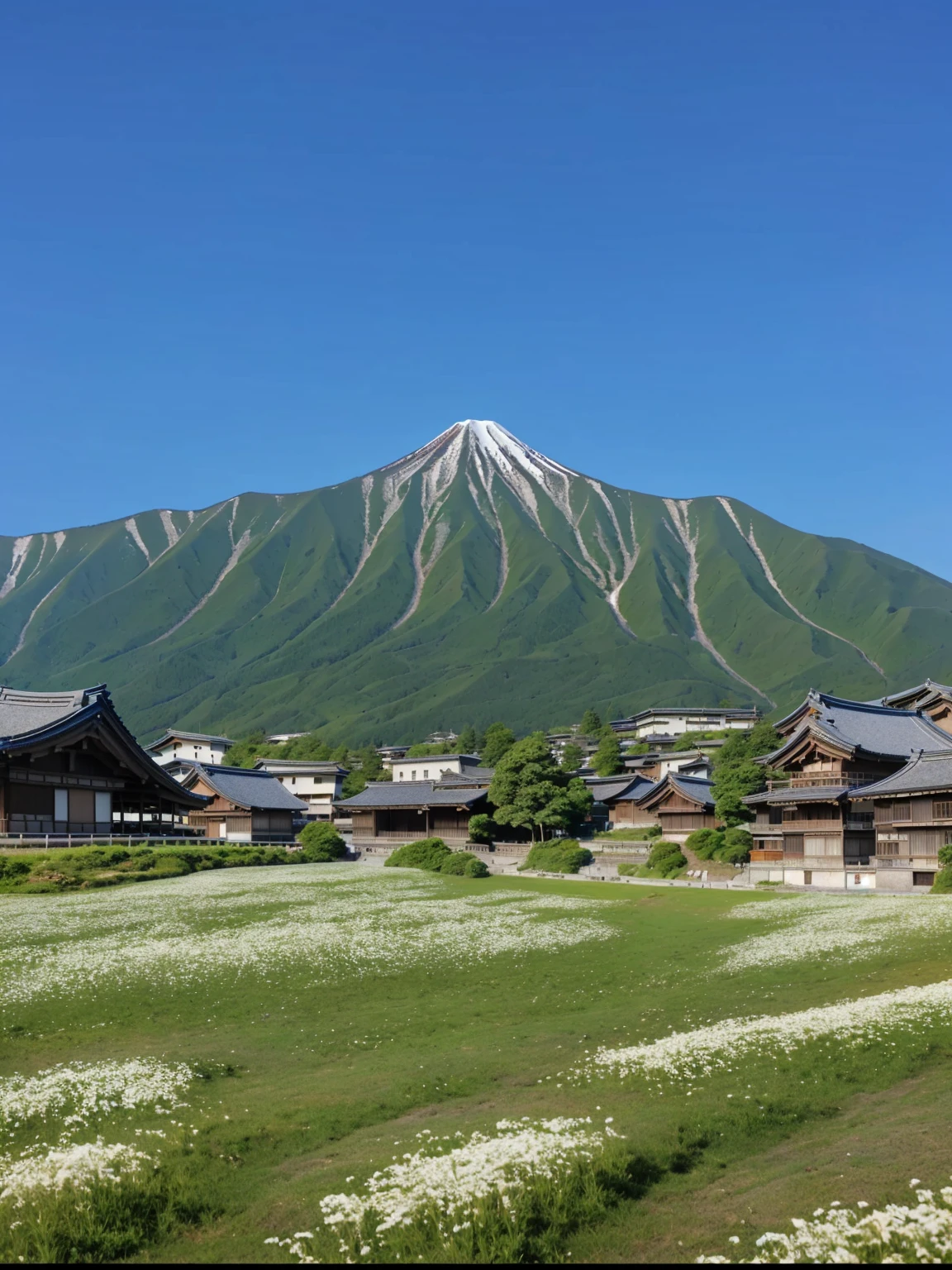 Mountains in the background、Buildings and flower fields, Mountain behind the grass, Mountains in the background, The village in the background, countryside in japan, Mountains in the background脉, Japanese village in the background, Grass in the background, Beautiful mountains behind, Mountains in the background, Campsite in the background, japan mountains, Mountains in the background脉, Monokubo, Mountainous area