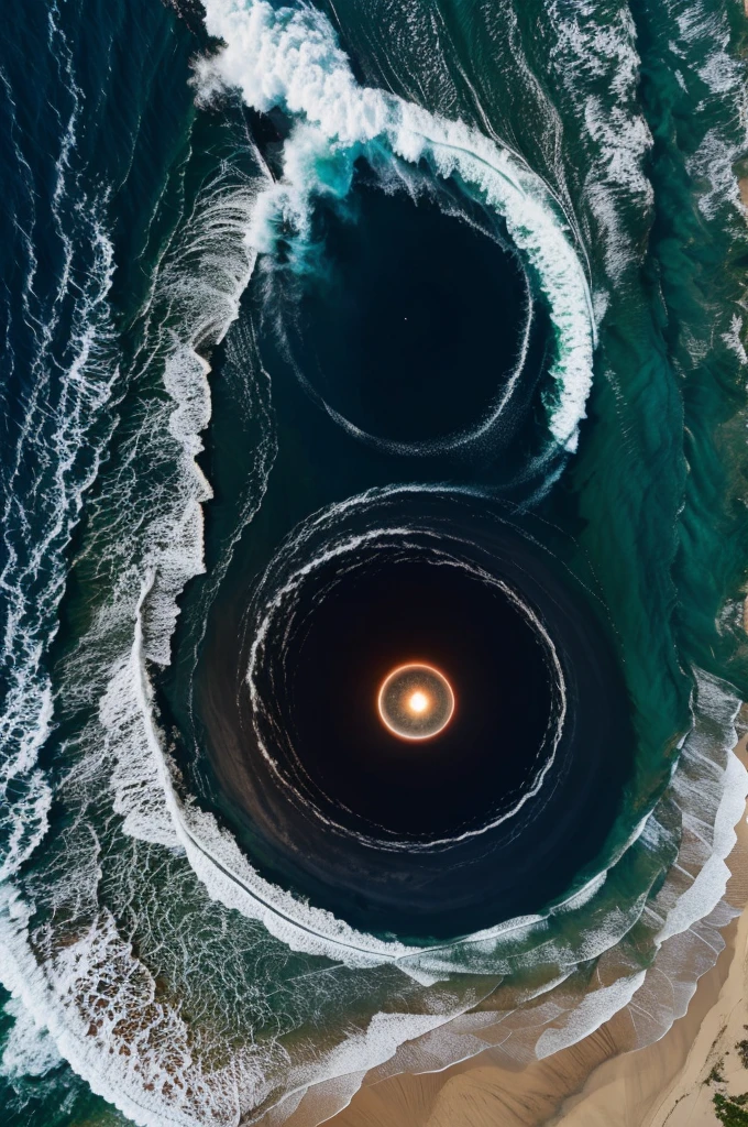 Black hole over a beach