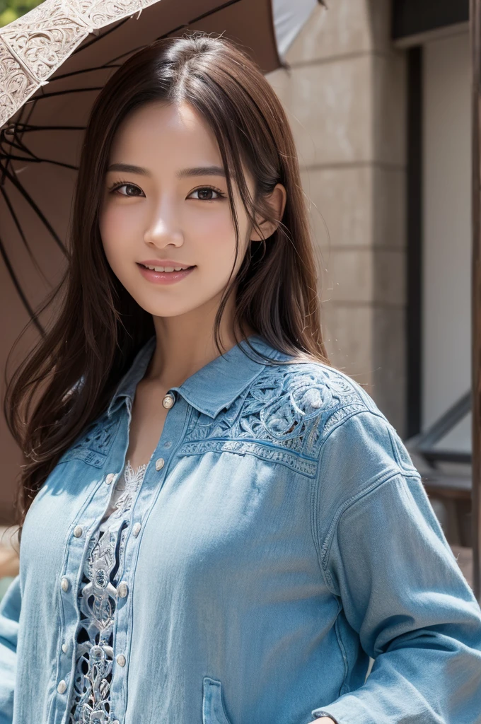 Geniety,(8K, Highest quality, masterpiece:1.2),(Intricate details:1.4),(Realistic:1.4),Octane Rendering, complex 3d render Super detailed, Studio Soft Light, Rim Light, Vivid details, Super detailed, Realistic skin texture, Detailed face,smile, 非常に詳細な CG ユニティ 8K 壁紙, compensate, (Detailed Background:1.2),(Casual clothing:1.2)