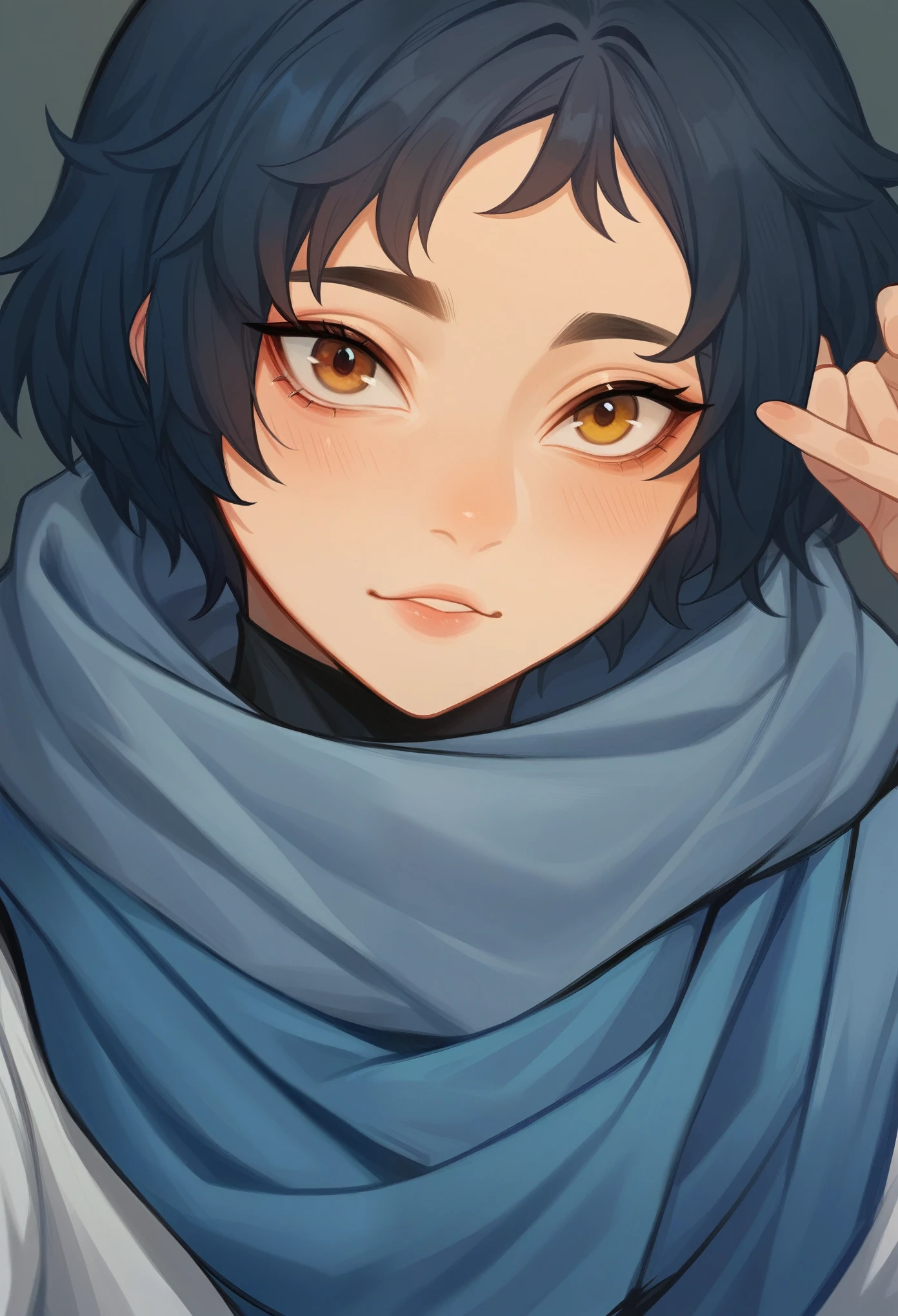 there is a young girl wearing a scarf and a jacket, with accurate face, semi realism, face picture, close up potrait, hana alisa omer, old picture, 8k selfie photograph, siya oum, zenra taliyah, inspired by Naza, dilraba dilmurat, 1 8 yo, asian face, ulzzang