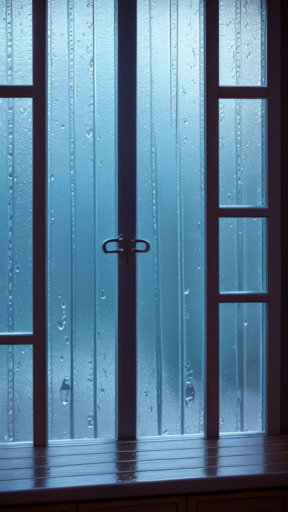Rainy scenery seen from the window evening