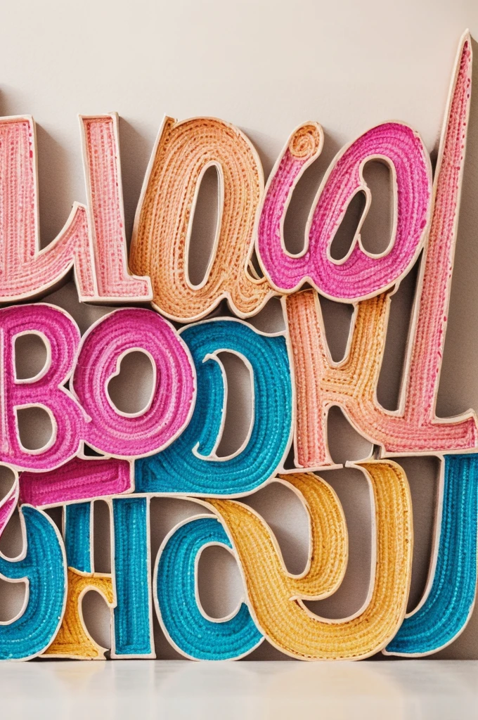 The name Hannah Lettering or a pretty typography with a background stich