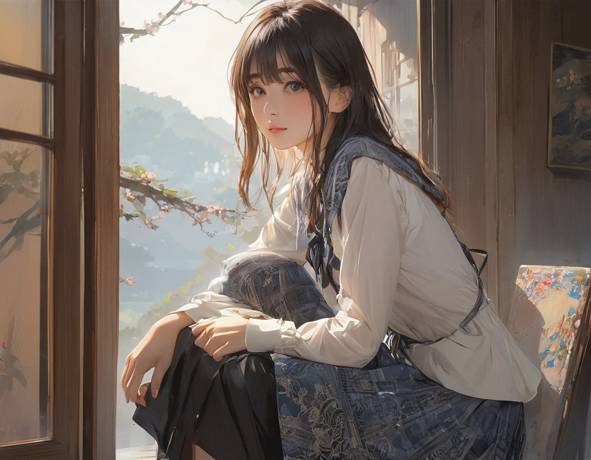 (masterpiece, Highest quality:1.2), One girl, alone