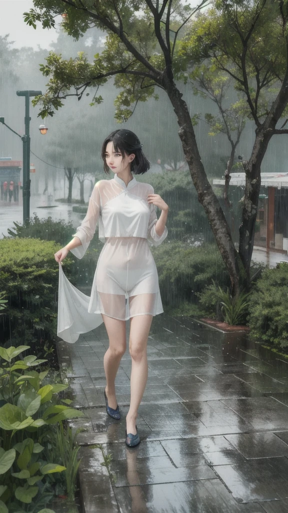 The rain on Tianjie is like soft,Gently moistening the earth,The air is filled with the aroma of earth。The grass looks greener after the rain,Looking from afar,A piece of life;Approached,But it seems to blend into the earth,Looming。The rain washed away the dust,It also cleanses the tiredness of the soul。After this refreshing rain,Strolling along Tianjie,Feeling the gentleness of the drizzle