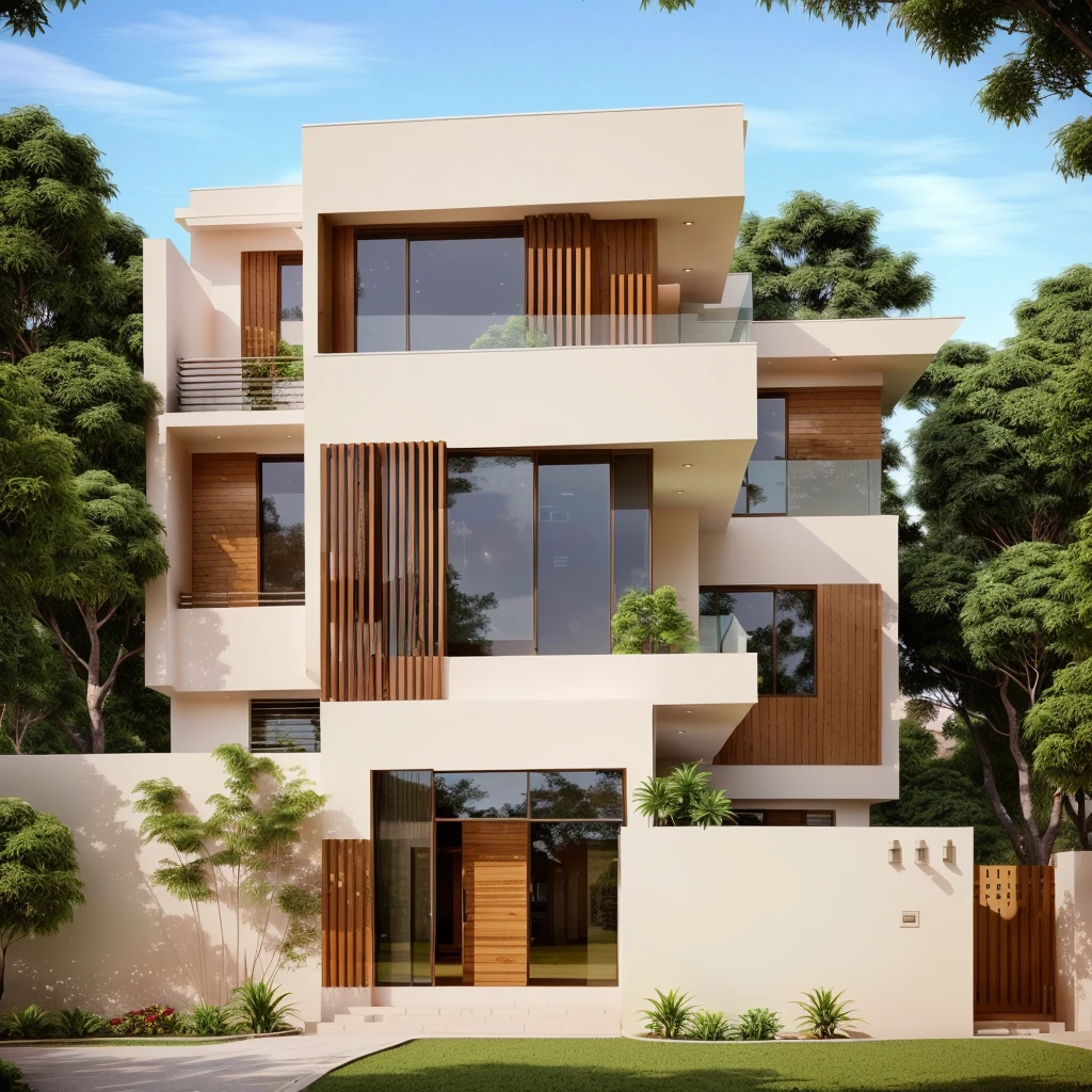 MODERN HOUSE is located on the upper hill, glass windows, wood ceiling, ((big front yard)),