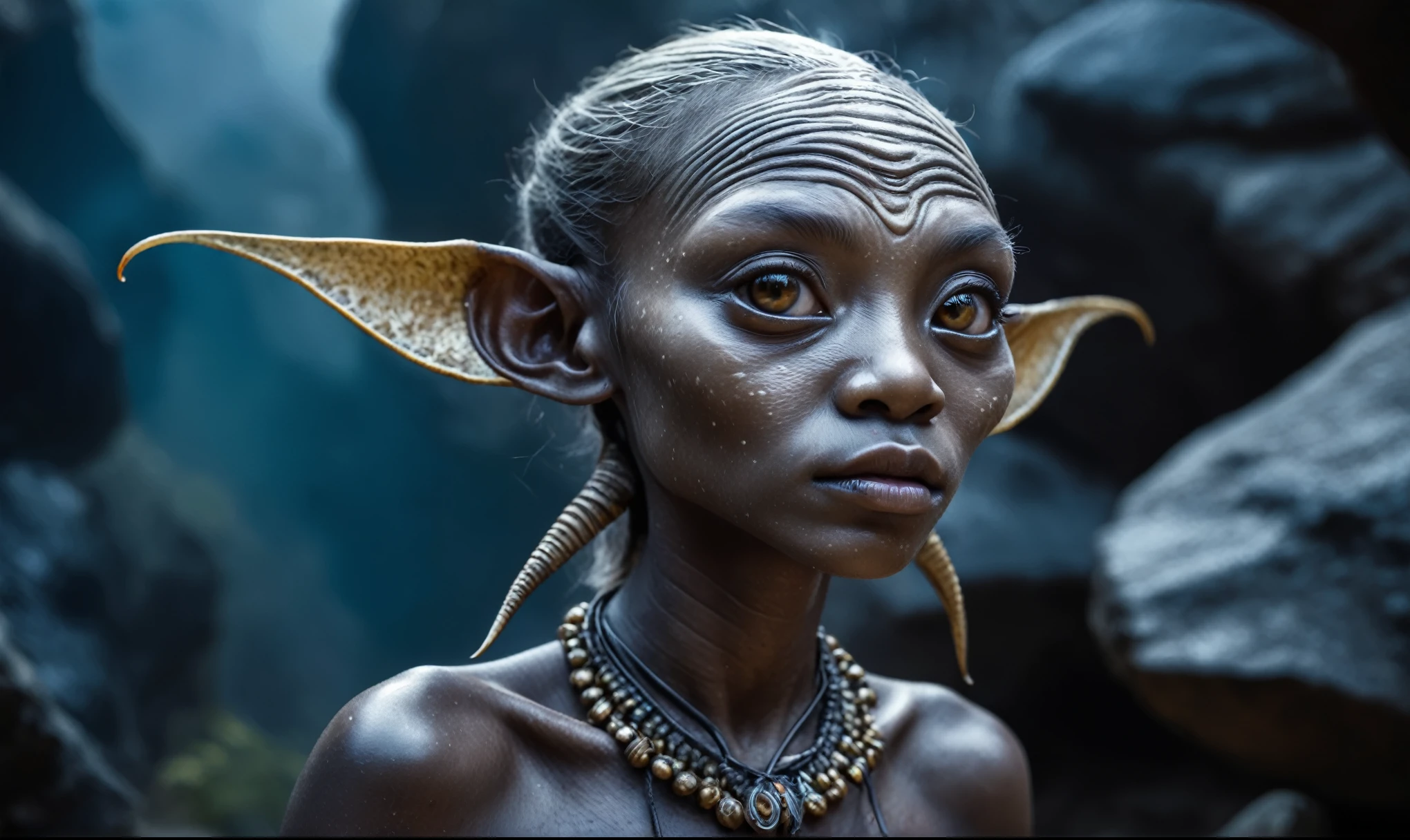 full-body-shot,beggar deep niobium silver The Alien Entity,native africa babychild, wants eat,castle of future, Technicolor,natural skin textures, hyper realism, hyper detailed,Extremely detailed,High contrast,Masterpiece,Realistic,Ultra Detailed, intricate details,realistic humid leather,extremly intricate,Epic Realistic, cinematic style,irina yermolova,high contrast,hdr,extremely detailed, deep night landscape,masterpiece,intricate details,faded,pale eyes extremely detailed, high detailed eyes,8k resolution,RAW,retina, Nikon Z9,China,orc,Li River in Guangxi Zhuang of China,tkt style, pointed ears，perfect, Elf，transition between two art styles, Ink painting to photorealism, Double contact, X-ray, Creative, vivid light, masterpiece, fantasy, Abstract, Surrealism, super detailed, high resolution, stop:35;(((creature with a spectral and ghostly appearance)). Her skin is pale, almost translucentancient rock paintings of the first people,starfish's leather